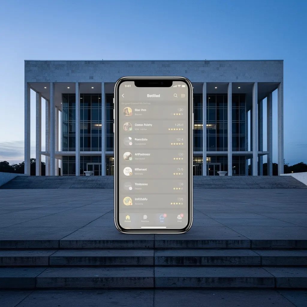 Brazil's Supreme Federal Court building with a faded smartphone overlay representing a blocked betting app